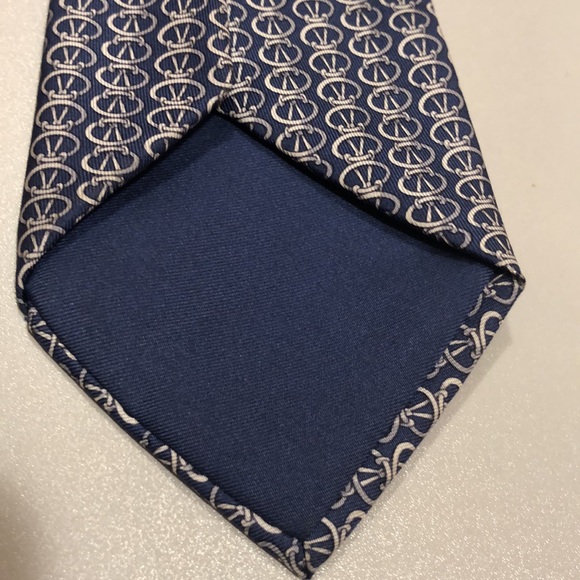 Hermes Tie / Navy - Picture 2 of 8